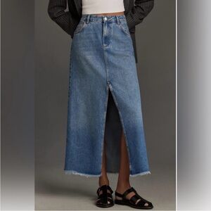 Anthropologie Pilcro The Madi Front Slit Denim Skirt